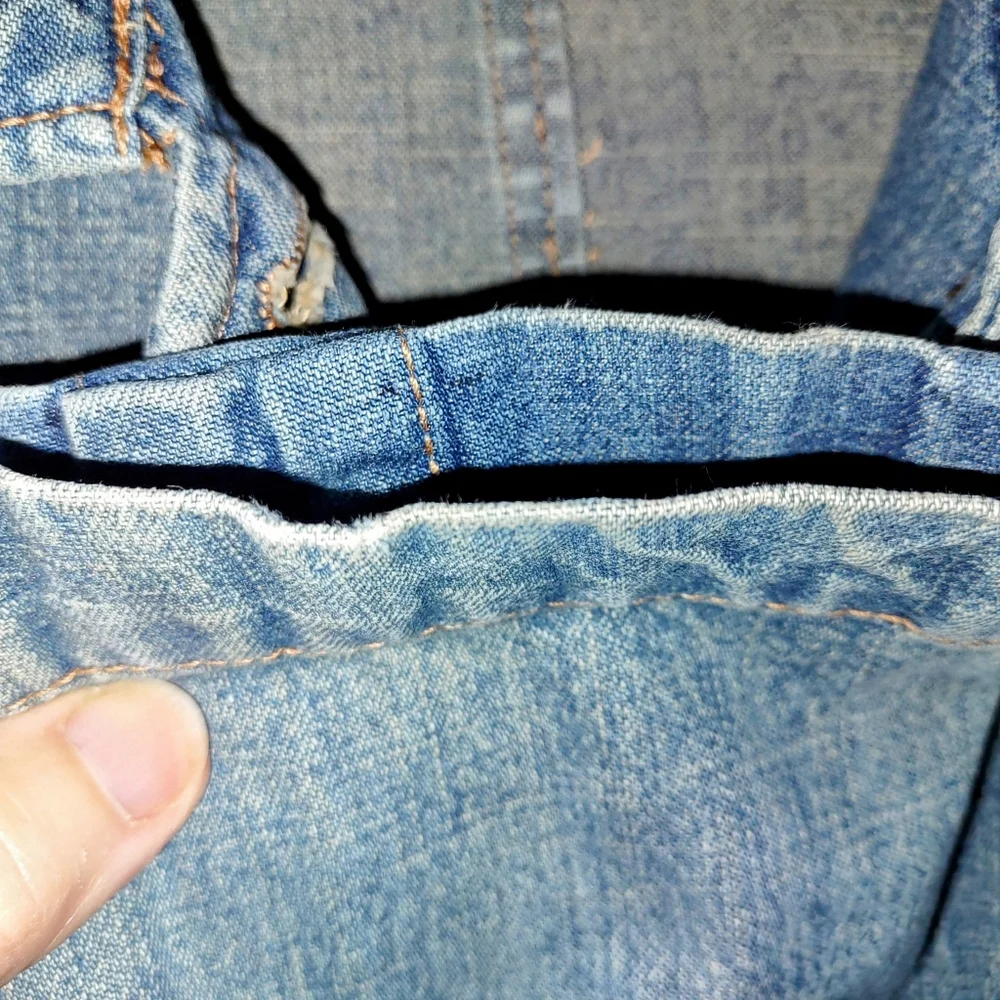 French Cuff Vintage Button Front Denim Jeans Jacket size Medium - Picture 9 of 13